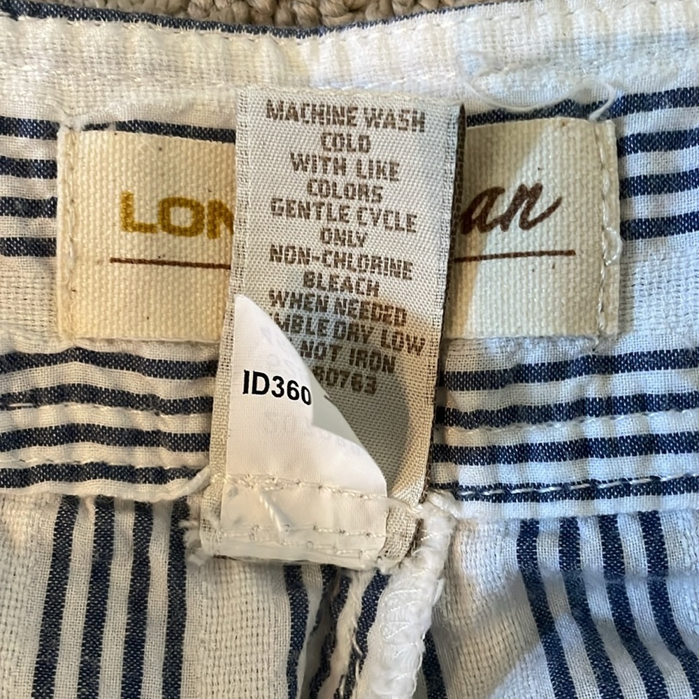 LONDONJEAN - Women's Wide Leg White & Blue Striped Pants - Sz2 - Picture 9 of 13
